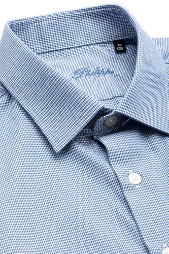 Image of Louis Philippe Men's Slim Fit Easy to Iron Everyday wear Premium Cotton Full Sleeve Checks Formal Shirt