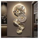Orologio da Parete Decorativo Quadrante in Ceramica Cristalli Struttura Acrilico Silenzioso Senza Ticchettio Fondello Impermeabile Orologio da Muro a LED Gancio in Metallo da Appendere All'ingresso