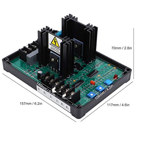 Placa Reguladora de Tensão Automática do Gerador GAVR-20A, Tensão Ajustável, Proteção contra Sobrete