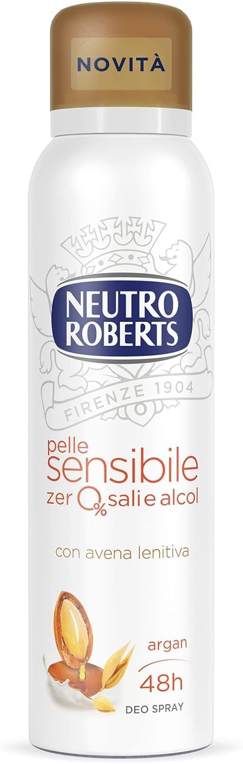 Italian Gourmet Deodorante Spray Avena Deospray milde Haut 48h 12 x 150ml | Con estratto di Hafer e Argan; protezione delicata, salzfrei, alkoholfrei, Gesamtnettogewicht 1,8 L + Kostenlos Polpa 400g