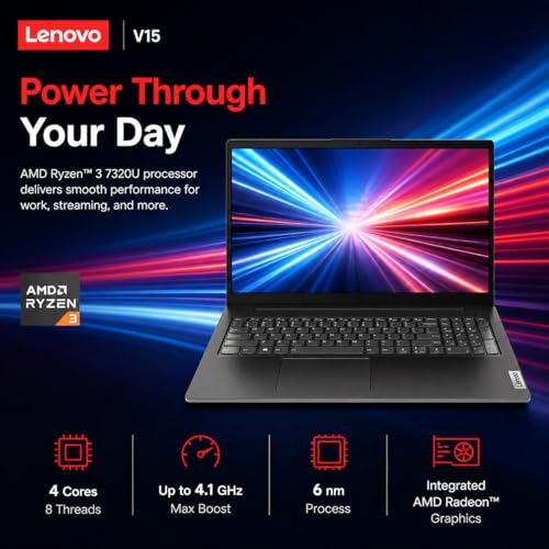 Image of Lenovo 2026 New V15 Business and Student Laptop, Ryzen 3 7320U(Outperforms Intel i7-1065G7), 16GB RAM, 512GB SSD, 15.6 inch FHD, Ultra Quiet Design, Long Battery Life, Wi-Fi 6, Bluetooth 5, Windows 11 Pro