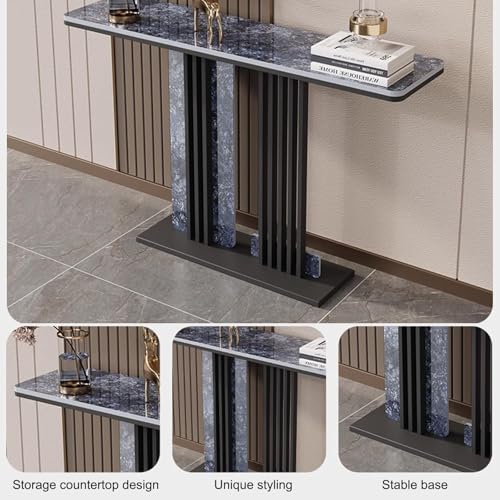Mesa de sofá para pasillo elegante consola rústica beige de 90 cm que transforma tu entrada 4