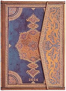 Paperblanks 12-Month Calendar 2024 Safavid Indigo Horizontal Midi (130 × 180 mm)