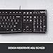 immagine 6Logitech Tastiera Cablata K120 per Windows, Dimensioni Regolari, Resistente ai Liquidi, Barra Spaziatrice Curva, PC / Notebook, Layout QWERTY Italiano, Colore Nero