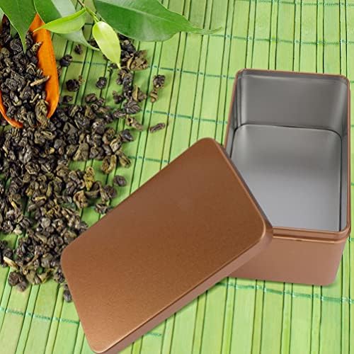 Doitool Metal Tin Box Lid, 2PCS Large Containers, Holder for Keeping Tea Car Keys, Cookie, Golden