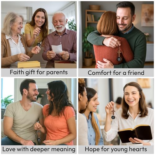 Inspirational Cross Ornament for Car Mirror – Daily Bible Verse Scanner, Christian Rearview Hanging Accessory, Perfect Gift for Believers - Image 6