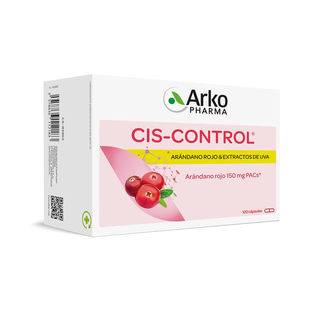 Arkopharma - Cis-Control Cranberola, 120 Cápsulas, con Arándano Rojo Americano y Extracto de Uva, Bienestar del Tracto Urinario, Protección Antioxidante, Fórmula 100% de Origen Vegetal