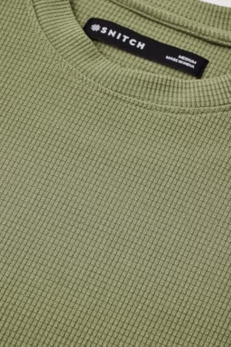 Image of SNITCH Men's Sleeveless Slim Fit T-Shirt | Ribbed Texture & Breathable Fabric | Polyester Blend Material with Stretchability | Casual Wear for Layering & Everyday Use