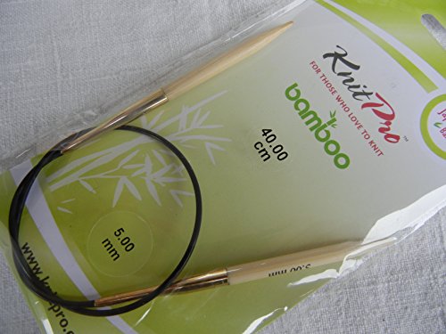 KnitPro Bamboo Fixed Circular Needles 16" (40cm), Ivory, 5.00mm