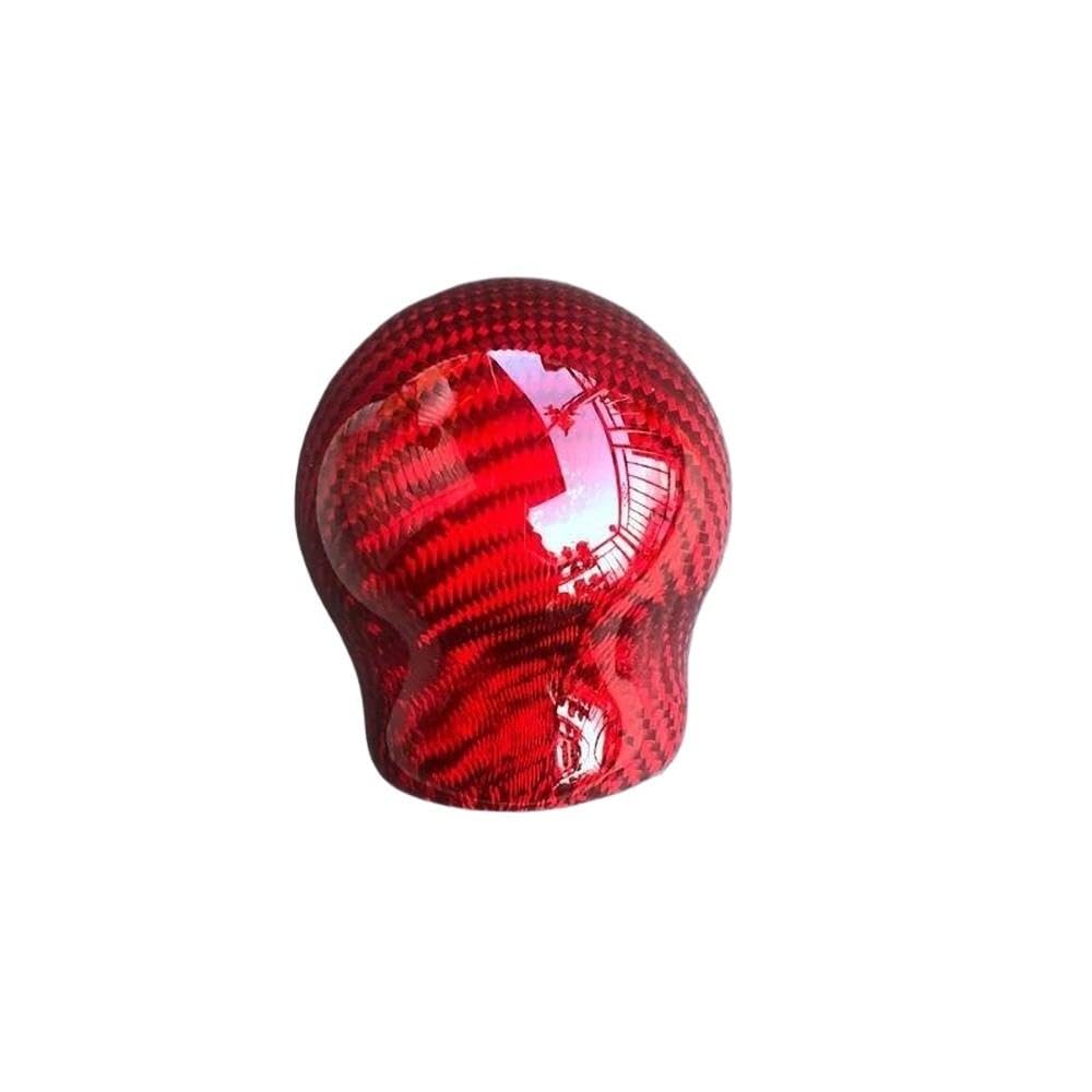 SXQPOCAR Racing Black Red Real Carbon Fiber Gear Shift Knob for Chevrolet Cruze Manual Gear Ball Head Shift Lever Head(Red)