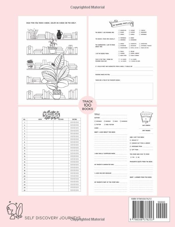 Just One More Chapter: Reading Log Book for Adults, Book Journal for Book Lovers, 100 Spacious Pages to Track, Rate, Review, Log Books and Authors, Book Lover Gift Idea - Image 2