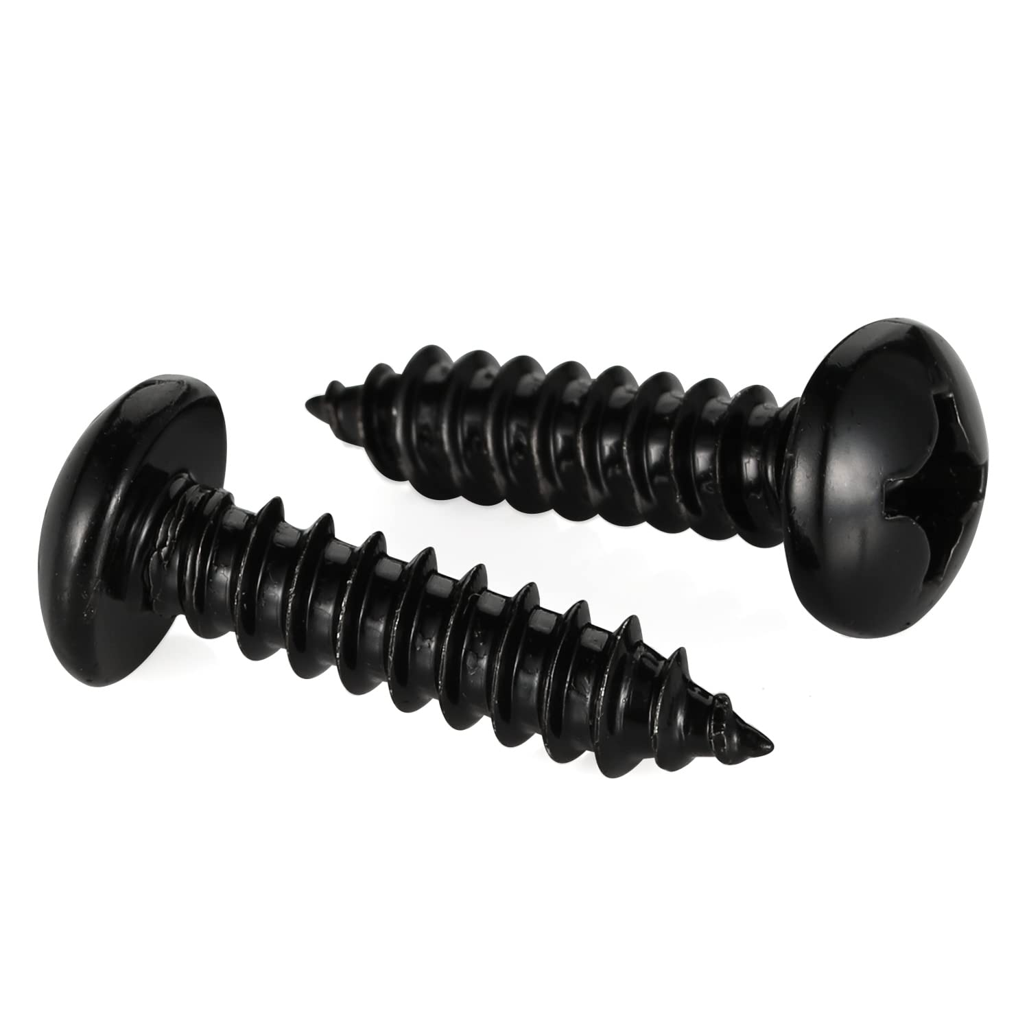 Mellewell #4 x 3/4" Pan Head Self Tapping Screw, Pan Head Sheet Metal Screws Wood Screws, Black Finish Stainless Steel 304 (18-8), 100 Pack