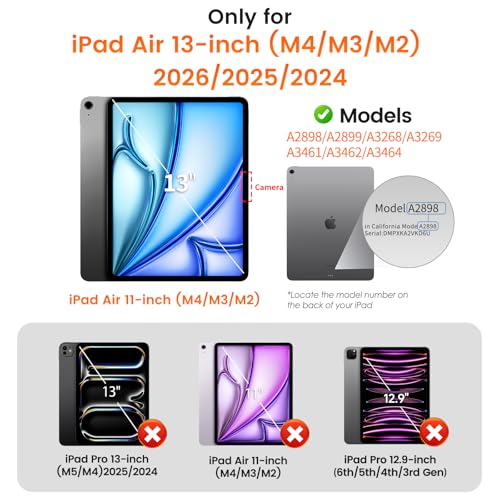 Image of iGluz 2 Pack Screen Protector for iPad Air 13-in M4 /M3 /M2 2026 /2025 /2024 9H+ Tempered Glass Screen Protector with Easy-Install Box,Bubble Free,[12FT Military Grade Shatterproof] HD Clarity