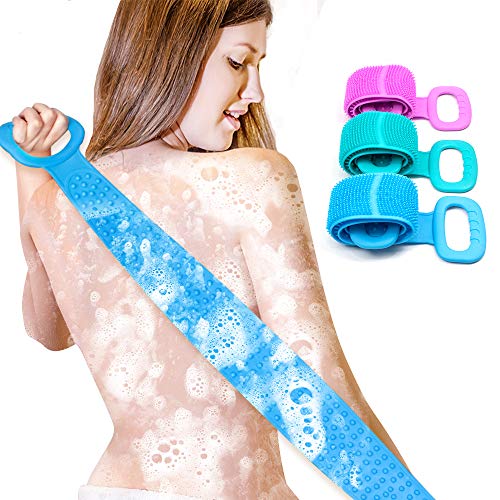 Airsnigi 3 Pack Silicone Back Scrubber for Shower,Silicone Body Scrubber for Men Women,Exfoliating Silicone Bath Body Brush,Easy to Clean,Improves Blood Circulation and Skin Health ?31.5