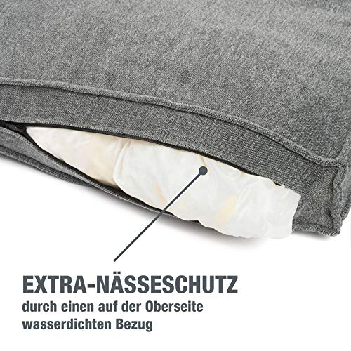 JAMAXX Premium Hundekissen Orthopädische Füllung, Waschbar Bezug aus Edlem Chinelle Stoff, Weiche Kompakte Füllung mit Visco Schaumstoff-Flocken Memory, PDB1003 (L) 120x90, Silver-Grey