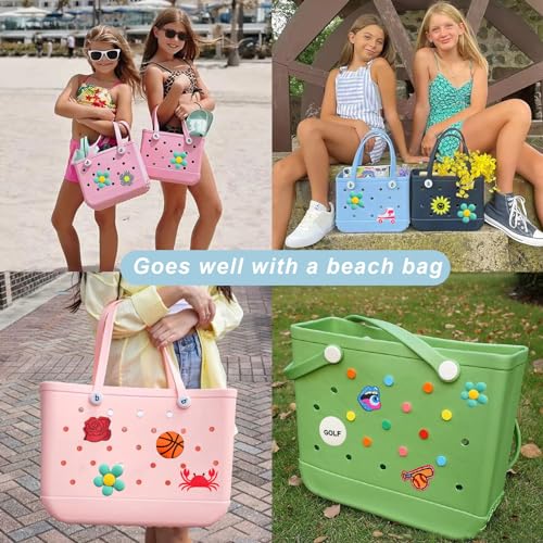 Image of Lckaey Rubber Beach Bag Accessories-PVC Rubber Totes organizer Sport Charms- for Purse Bogg Inserts