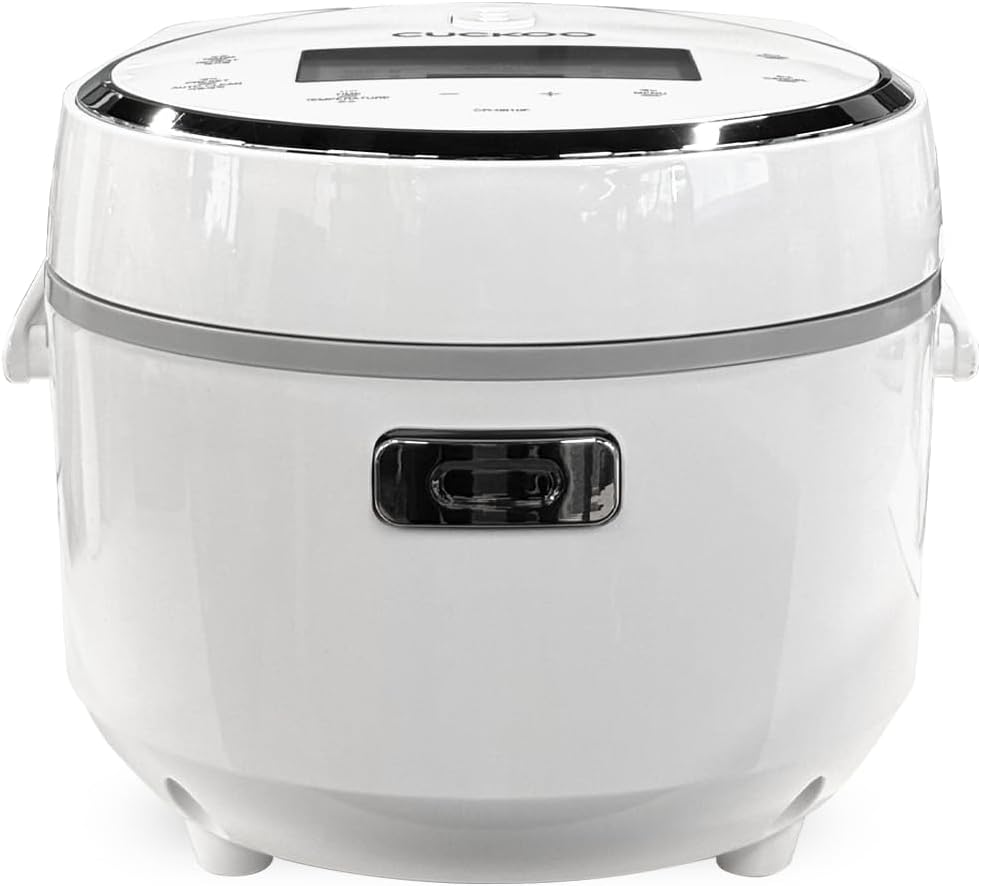 CR-0810F | 8-Cup (Uncooked) Micom Rice Cooker | 9 Menu Options: White Rice, Cake, Soup & More, Nonstick Inner Pot, Designed in Korea | White