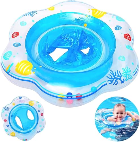 AM ANNA Baby Pool Float with Double Airbag Safety Seat for Toddler & Infant 6-12 Months Inflatable Infant Pool Float for Swim Training Bathtub Water Play