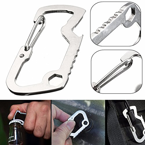 Preisvergleich Produktbild MASUNN Mini Karabiner Schlüsselanhänger Outdooors Survival Camping Wandern Rettung Zahnrad Multitool