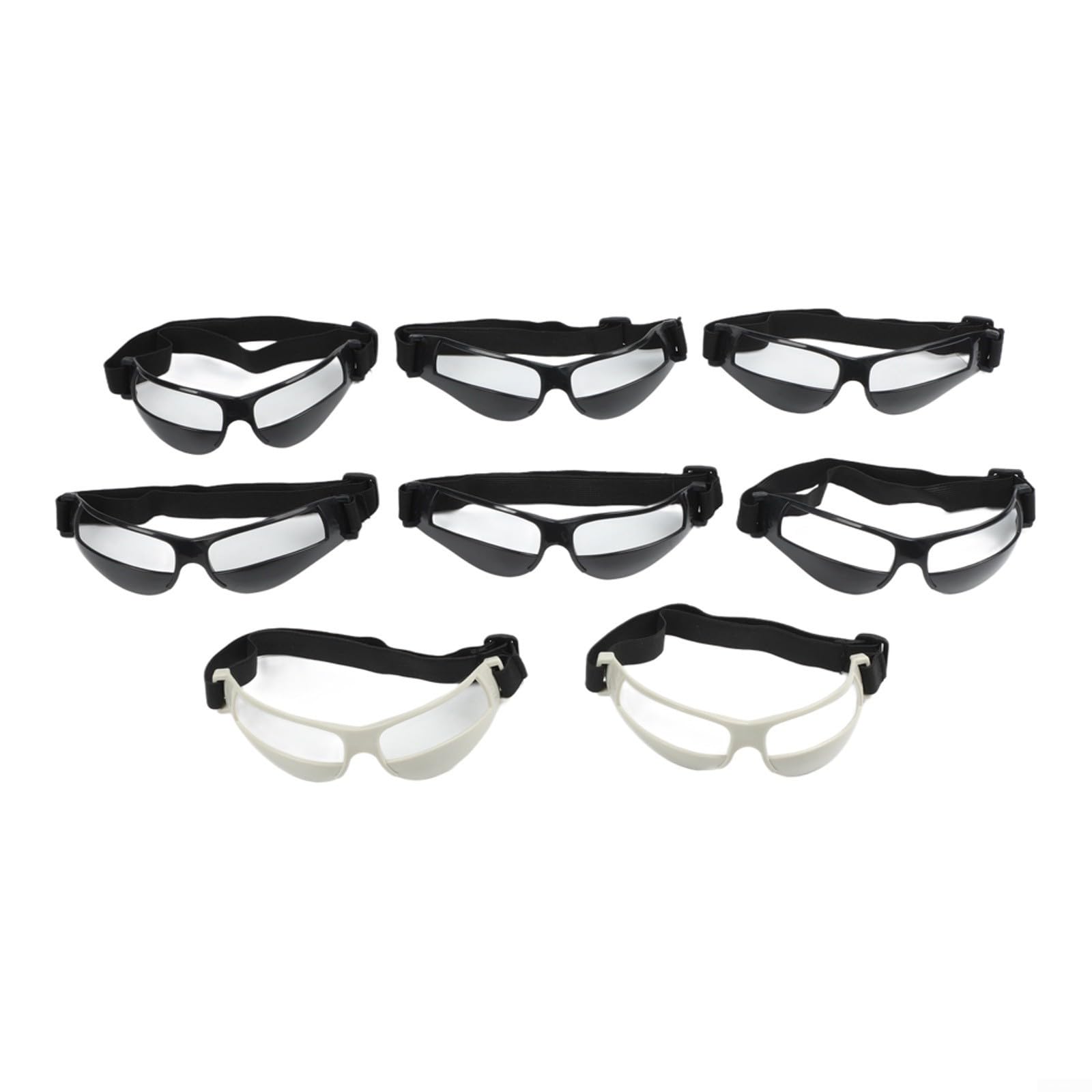 Lot de 8 paires de lunettes de dribble basket-ball entraînement, vision tête haute bande réglable cadre plastique