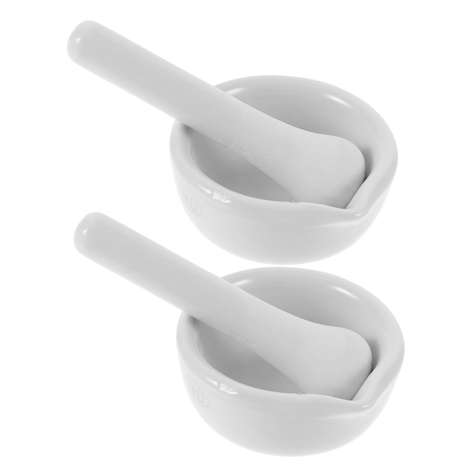 FRCOLOR 2 Laboratory Porcelain Medicine Grinding Bowl Garlic Grind Bowl Medicine Pounding Masher Supplies Garlic Crusher Medicine Masher Bowl for Medicine Crush Pot Ceramics