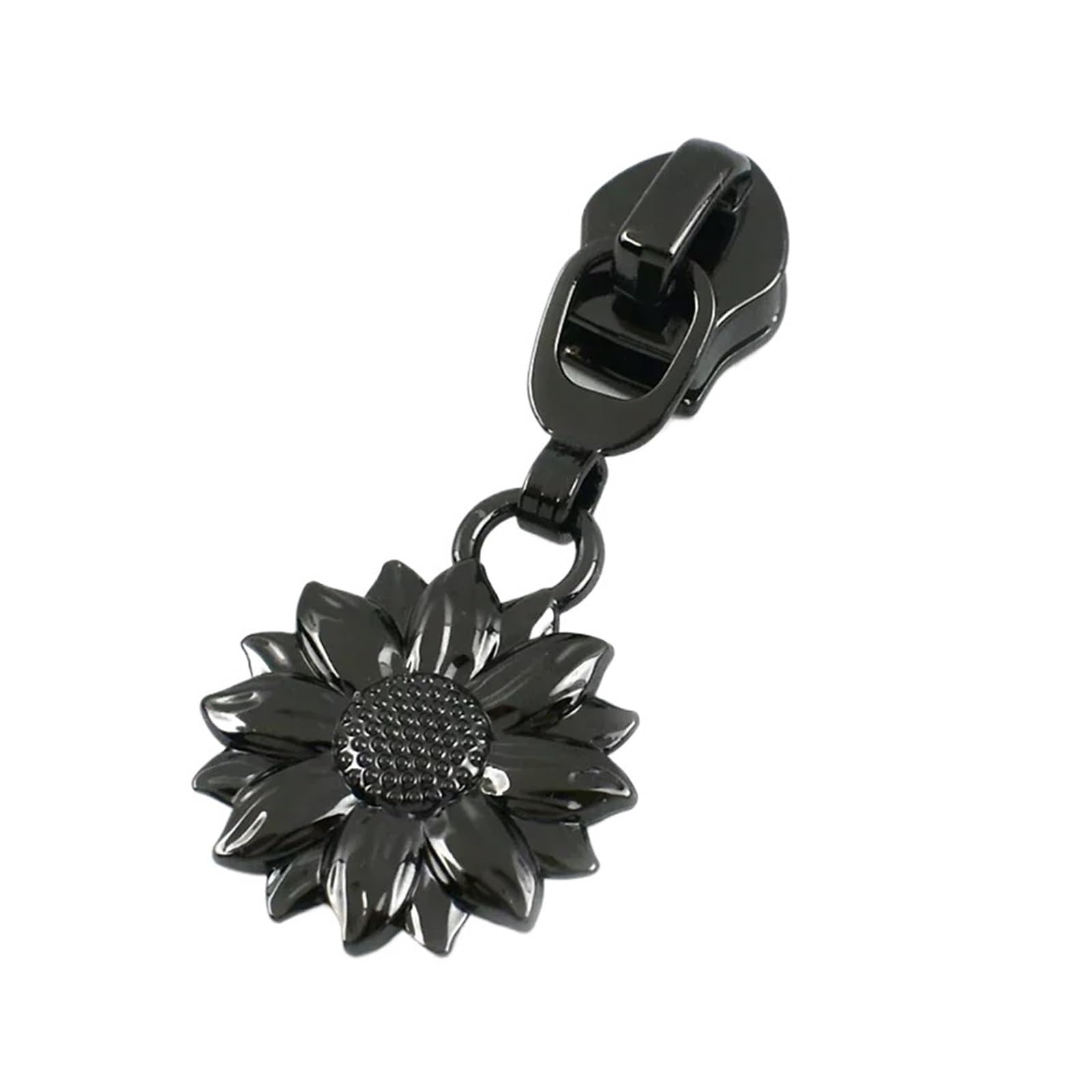 5/10/30Pcs 5# Zipper Puller for Nylon Zip Clothes Bags Decor Zips Slider Handle Sunflower Zippers Head Repair Sewing Supplies(GunBlack,5PcsForNylon-No5)