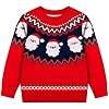 HONGTEYA Suéter de Navidad feo para niños pequeños, suéter de Navidad de punto para niños y niñas, cálido para el invierno