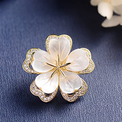 Frauen Brosche Pin Muschel Blume Brosche Elegantes Temperament Einfache Kleidung Zubehör Pin Anzug Jacke Zubehör Corsage Weibliche Exquisite Broches
