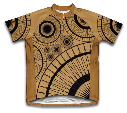 ScudoPro Slim Gears Short Sleeve Cycling Jersey for Youth - Size M Brown