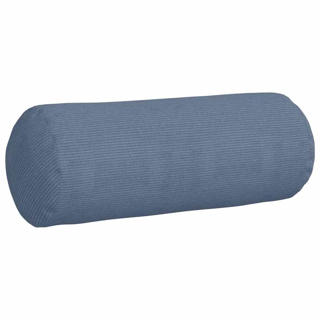 Poduszki bolster, 2 sztuki, niebieskie, Ø 25 x 70 cm, materiał sztruksowy, poduszki ozdobne na kanapę, sofę, do wnętrz, salonu, jadalni, zestaw