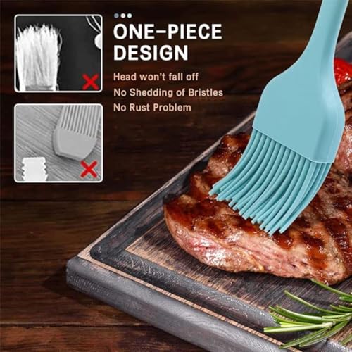 Image of ikis Silicone Basting Pastry Brush - Heat Resistant BBQ Grill Barbecue Oil Brush for Cooking, Baking, and Grilling - Large, Non-Stick, Durable Kitchen Tool