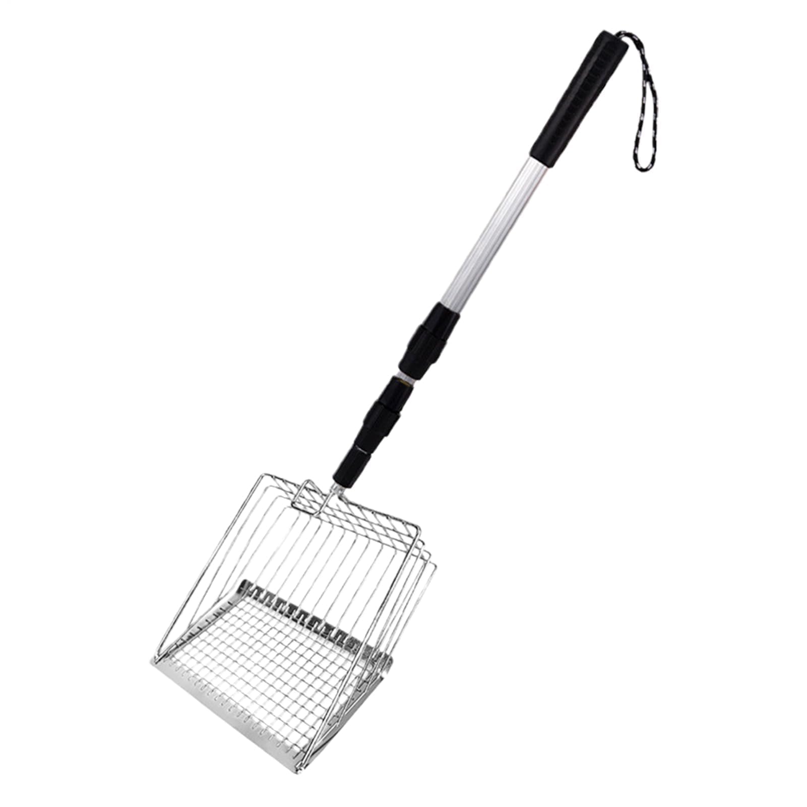 Cuchara de arena para gatos con tamiz profundo y mango largo para una fácil limpieza, ideal para gatos mayores y espacios pequeños