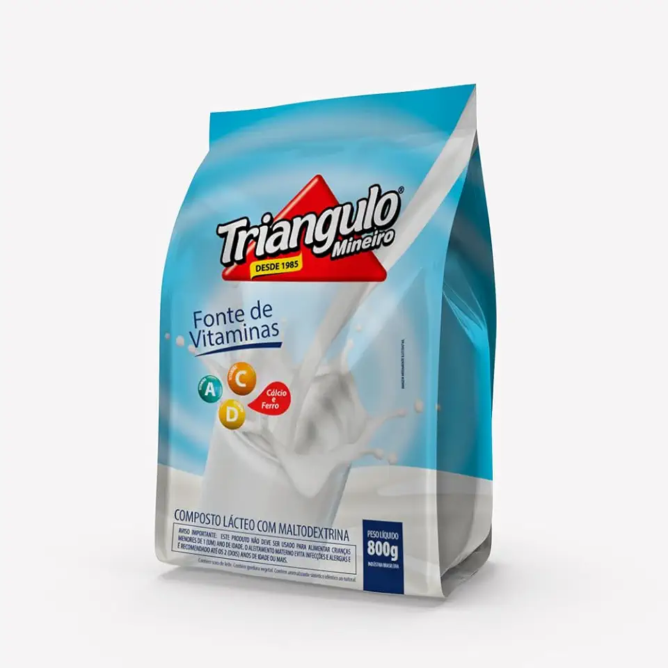 Composto Lácteo em Pó, Embalagem de 800g, Triângulo.
