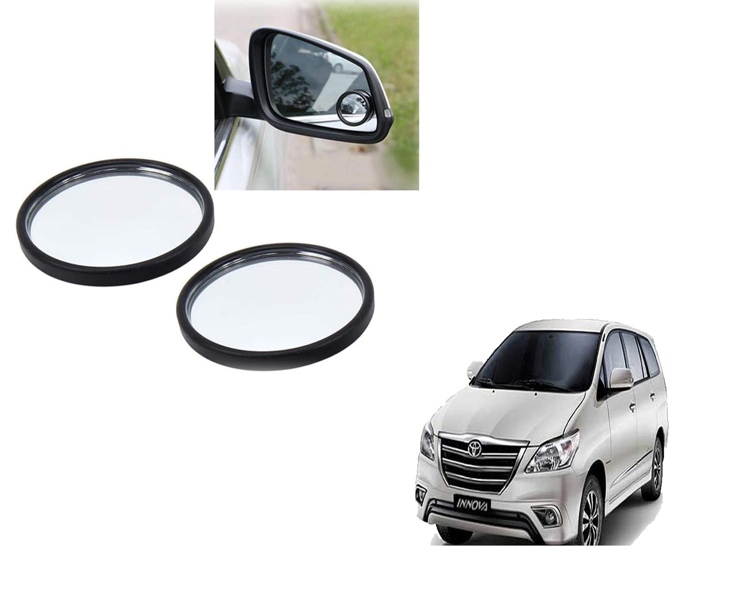 ABS AUTO TREND 3R Flexible Blind Spot Mirror Round Shape Convex Side Rear View Mirror for Volove S60