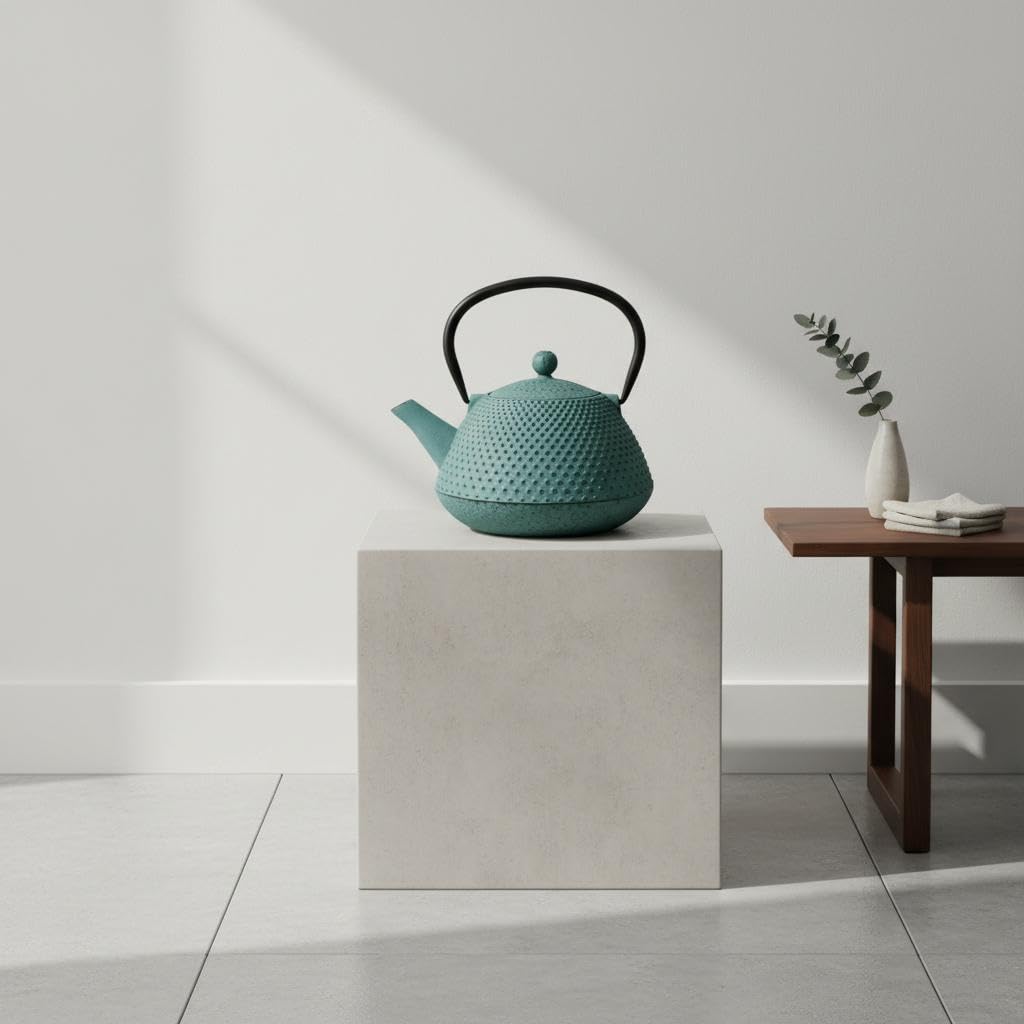 Tetera 0,8L de Hierro Colado con Diseño Texturizado y Asa Ergonomica