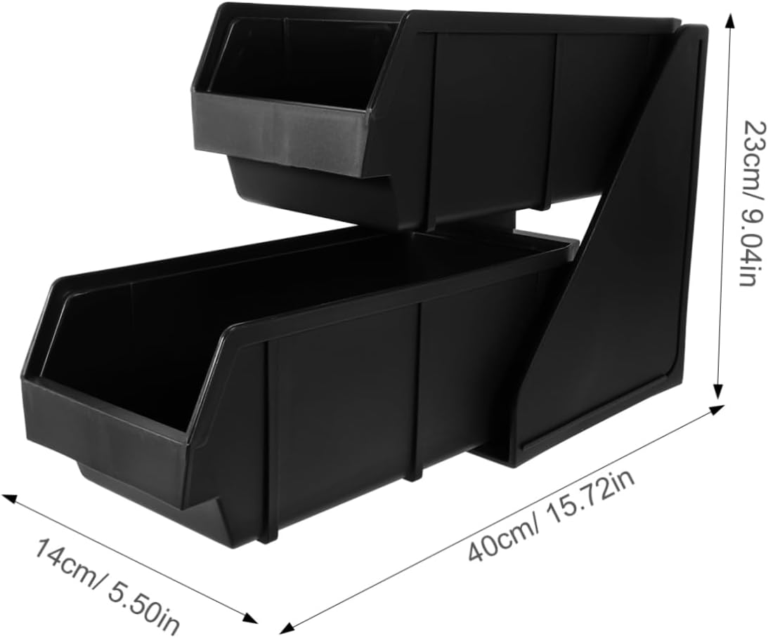 Amosfun Multi-Functional Coffee Station Organizer Plastic Straw Holder and Condiment Storage Box for Coffee Bars and Cafes for Sugar Packs and Accessories