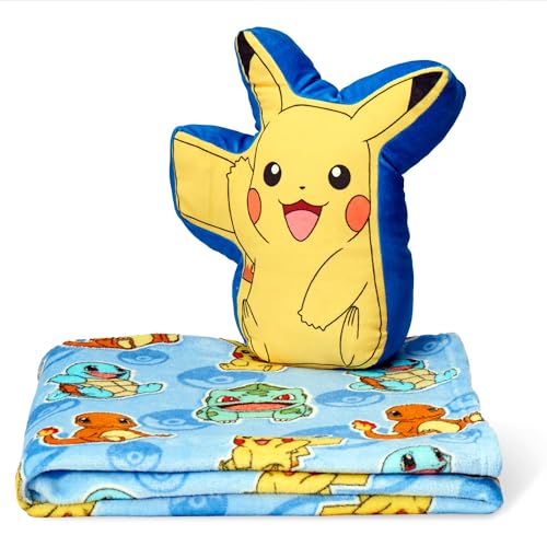 Northwest Pokemon Blanket and Hugger Set Cute Pikachu Super Soft Silk Touch Throw 50x60 Inches