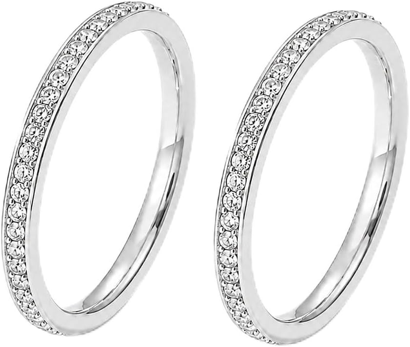 Dainty Eternity Ring CZ Stackable Ring Fits Oura Ring