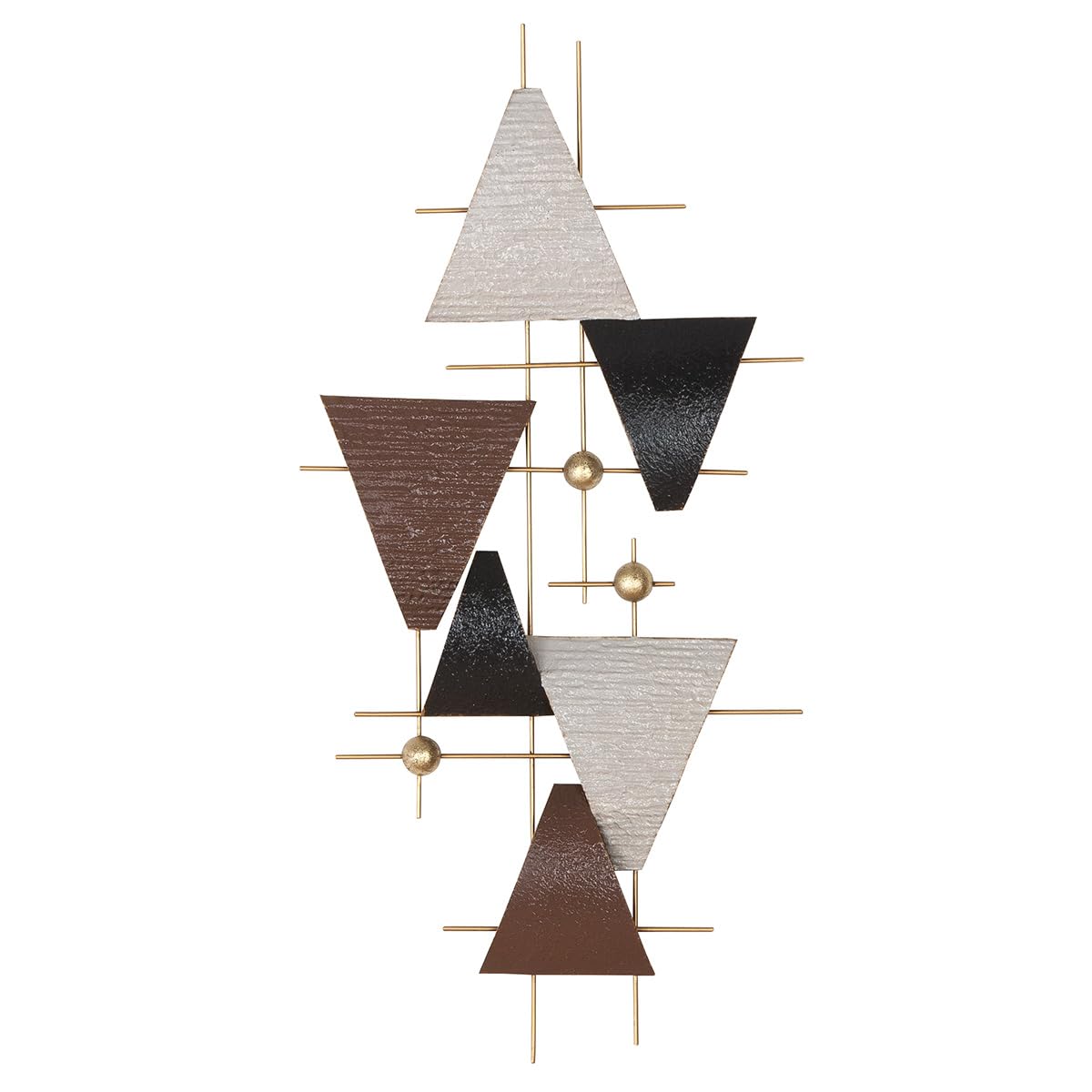 Casablanca Metallbilder Wanddeko Bilder Metall – moderne Wanddekoration Wohnzimmer – Wandbild 3D Metallbild Wand Deko Wall Decoration 78 x 38 cm Anthrazit Beige Braun