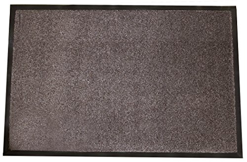 Durable Wipe-N-Walk Vinyl Backed Indoor Carpet Entrance Mat, 3' x 5', Brown