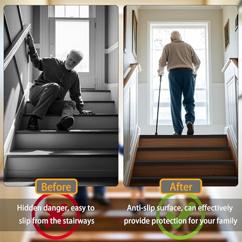 Protector de borde de escalera autoadhesivo y antideslizante de vinilo flexible 4