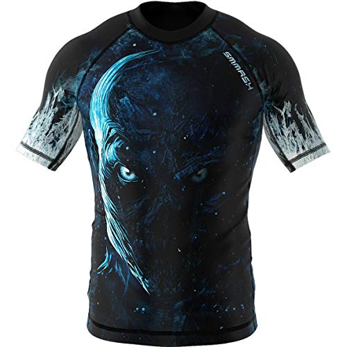 SMMASH Rashguard Black Walkers Manche Courte MMA BJJ UFC K1 (XL)
