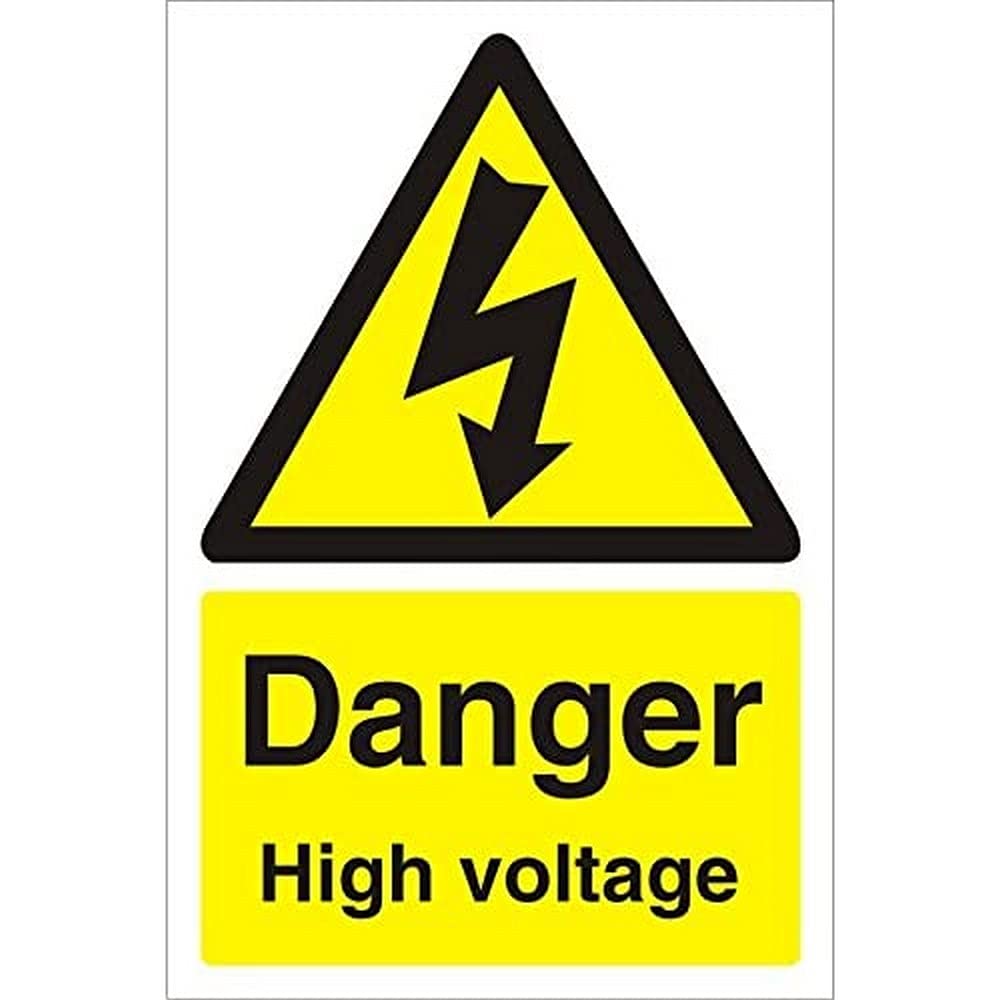 Seco Danger High Voltage Sign, 200mm x 300mm - 4mm Fluted Board