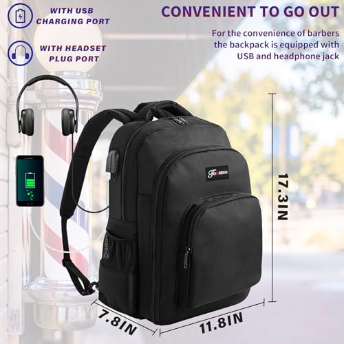 TORIBIO Barber Backpack with USB Port