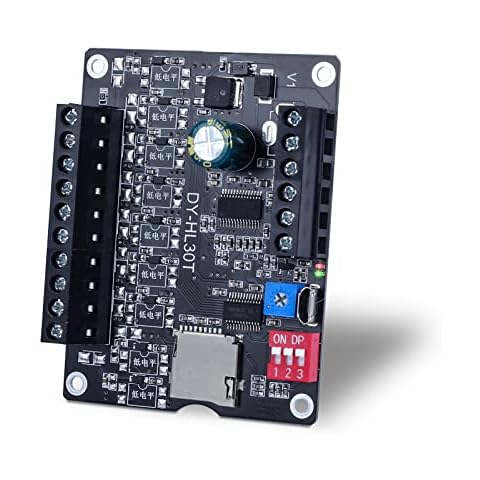 30W Voice Playback Module, PEMENOL DC 9-24V Voice Broadcast Device 9 Trigger Interfaces 8 I/O Trigger Modes MP3 Music Player with Two Indicators Support TF Card 32G Max for Valentine's Day DIY Cover