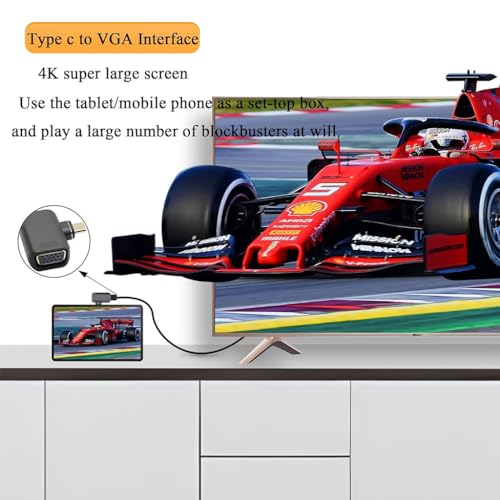 Image of Magnetic Type C to VGA Converter Adapter, L-Shape, 1080P@60HZ FHD Output, Aluminum Alloy Connector for Samsung, Pixel, OnePlus, iPad USB-C, MacBook, Dell, Lenovo, Projector