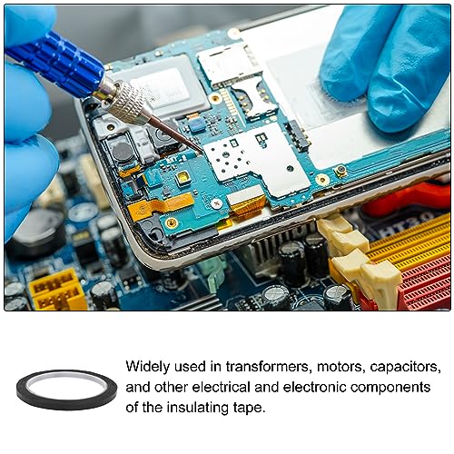 Image of Single Sided Self Adhesive Polyester Film Tape High-Temperature Resistance, Flame Retardant [for Motors, Capacitors ] - 0.5cmx50m /Black