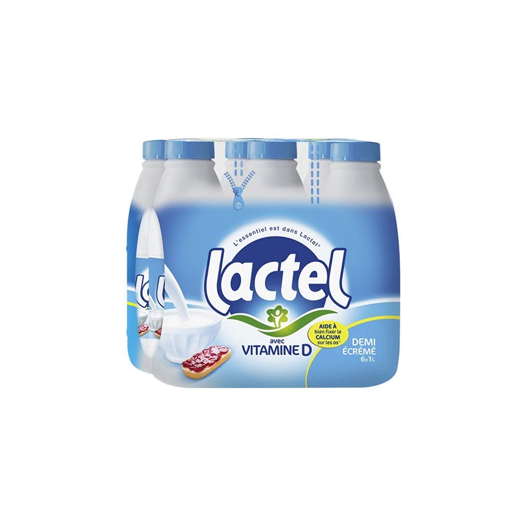 Lait Lactel Vitamine D demi-écrémé 1L (lote de lotes de
