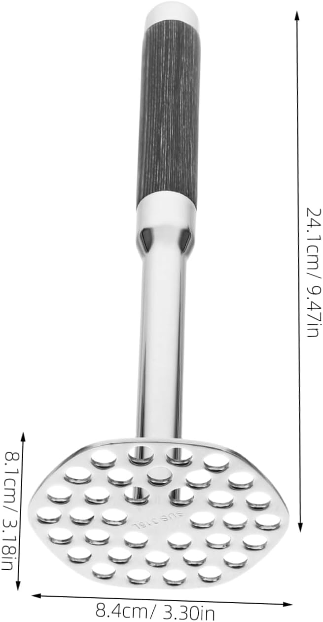 Stainless Steel Potato Masher Multi Functional Kitchen Tool for Effortless Mashed Potatoes Vegetables Fruits for Home and Restaurant Use Easy to Clean Design
