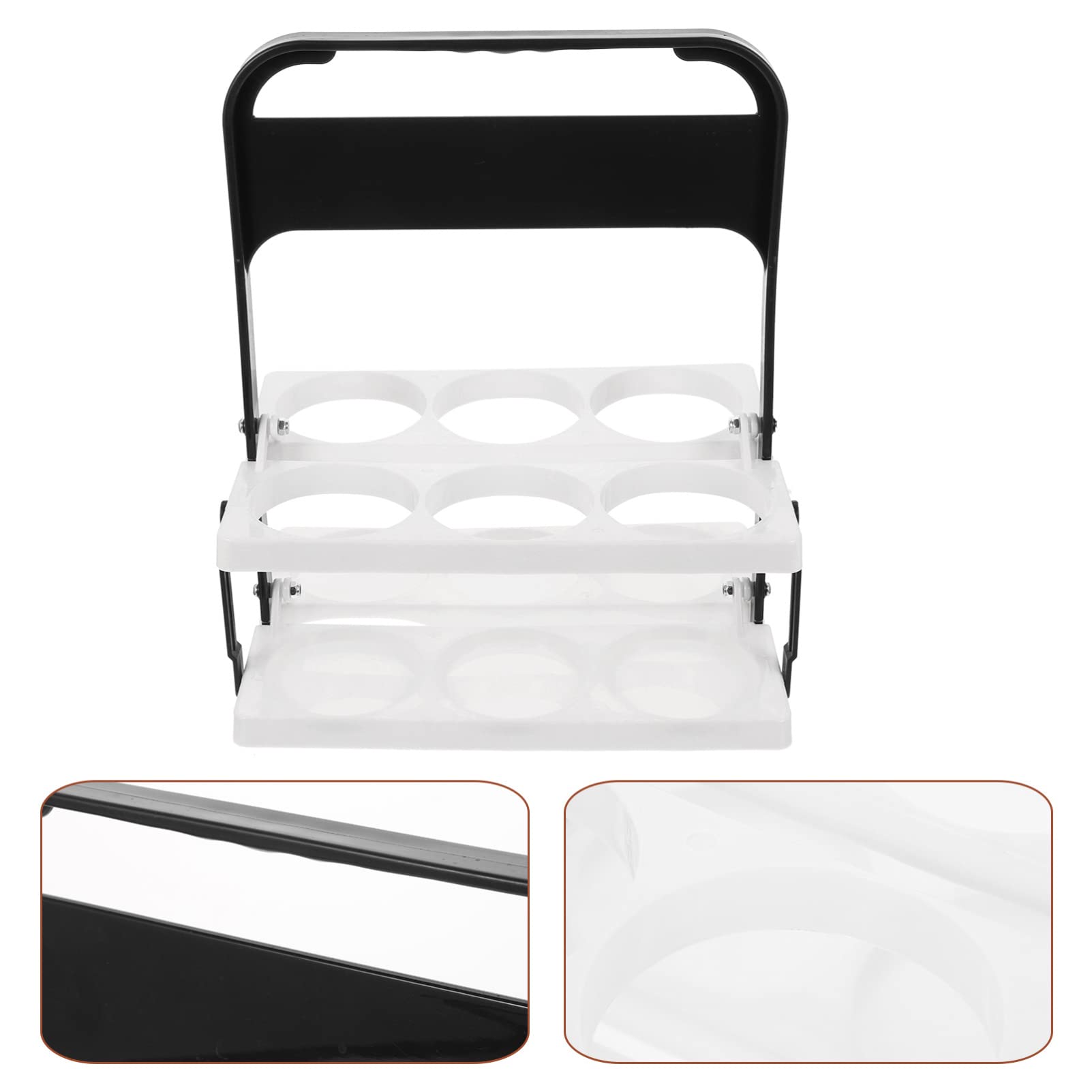 Plastic Beer Basket Handheld Beer Holder Beer Bottle Carrier Foldable Beer Rack Reusable Drink Carrier with Handle Beer Bottle Bucket Holder for Daily Use and Party Black White